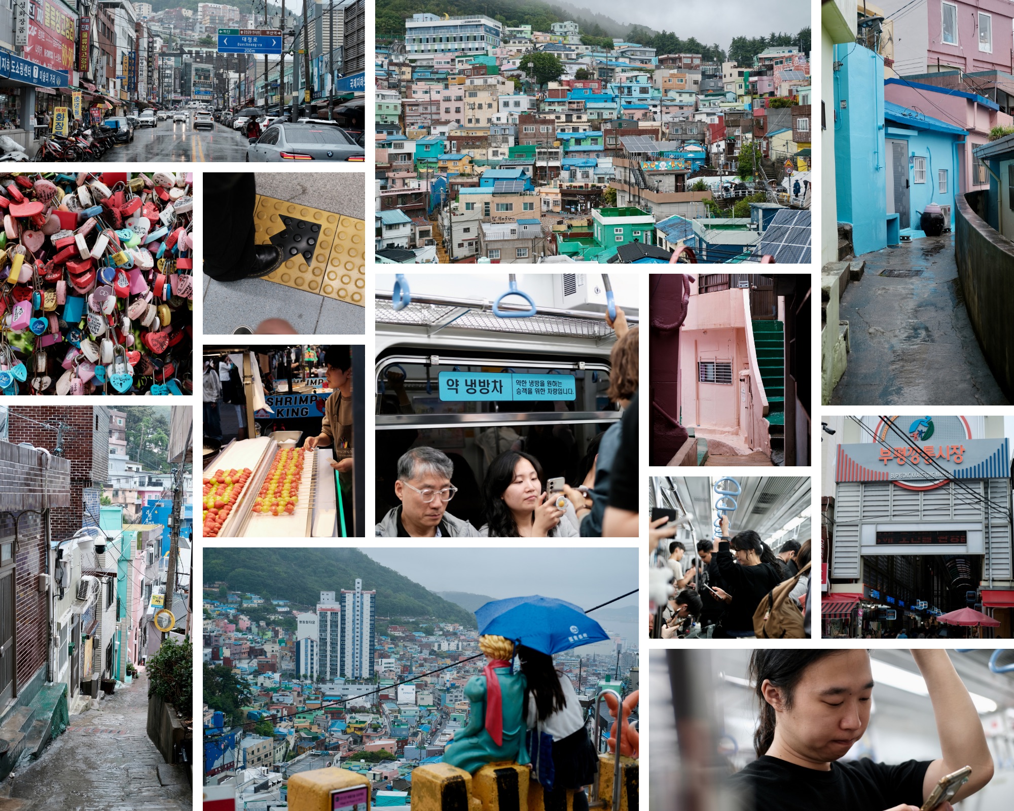 Busan, Gamcheon Culture Village and markets collage